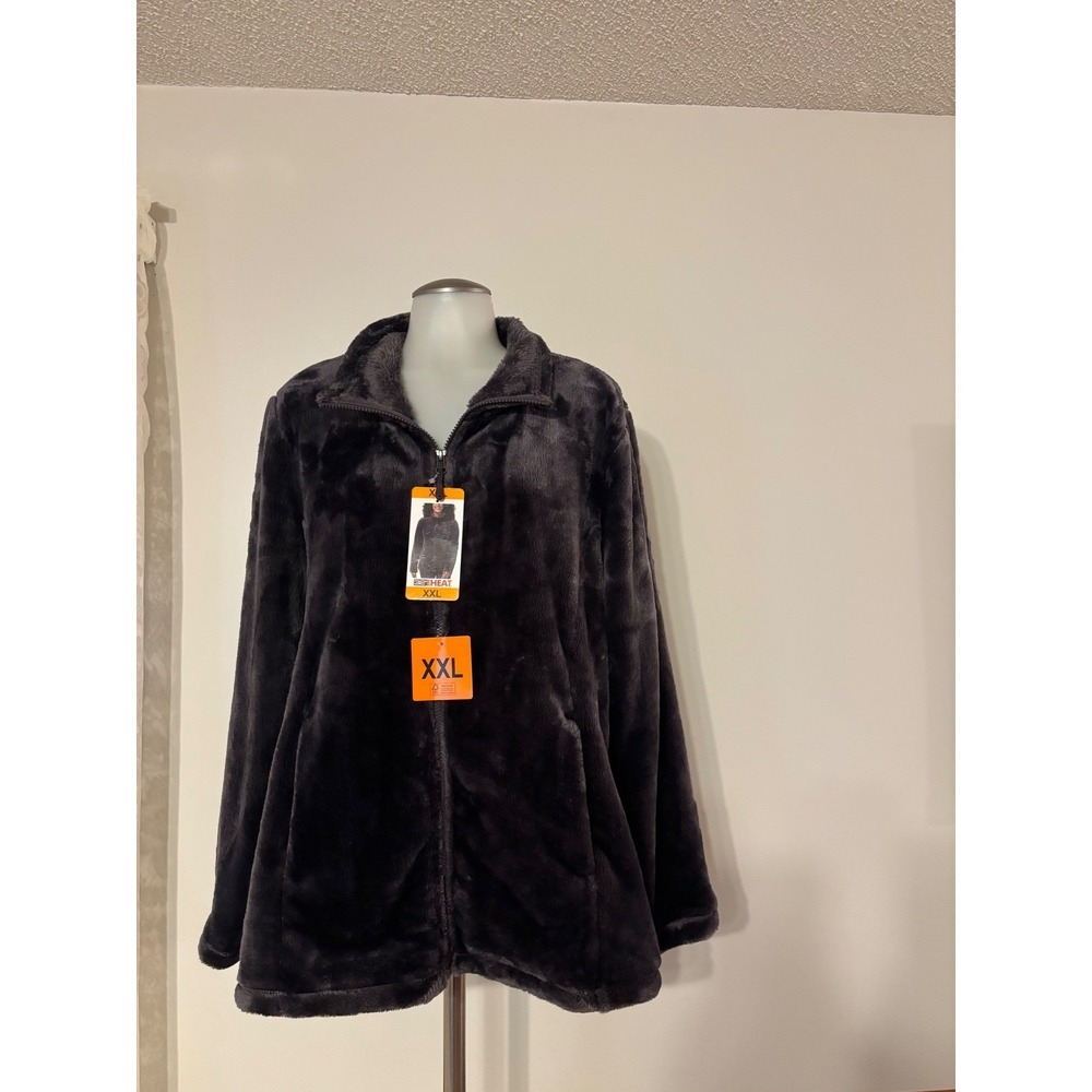 32 Degrees Plush Faux Fur Full-Zip Jacket in Dark Brown - Picture 8 of 11